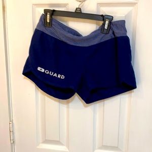 Navy Blue beach shorts, soft and high waist